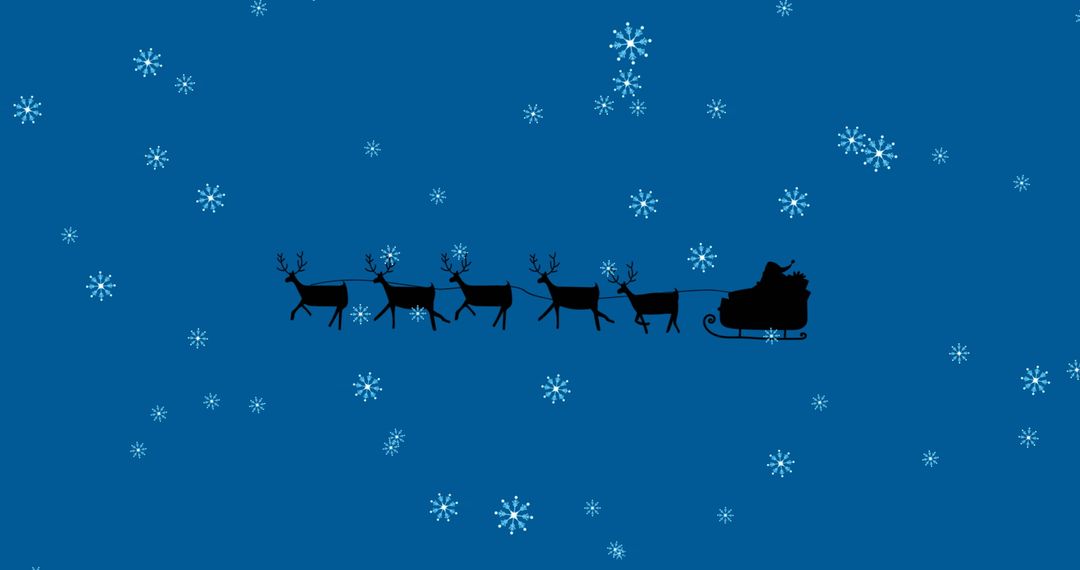 Santa's Sleigh Silhouette in Snowy Winter Sky - Free Images, Stock Photos and Pictures on Pikwizard.com