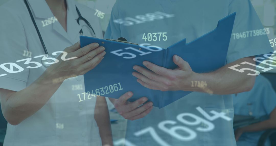 Doctors with Financial Data Overlay in Digital Interface Context