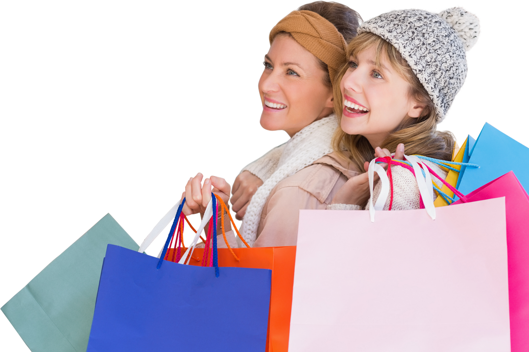 Transparent Image of Women Shopping with Colorful Bags Smiling Happily - Download Free Stock Images Pikwizard.com