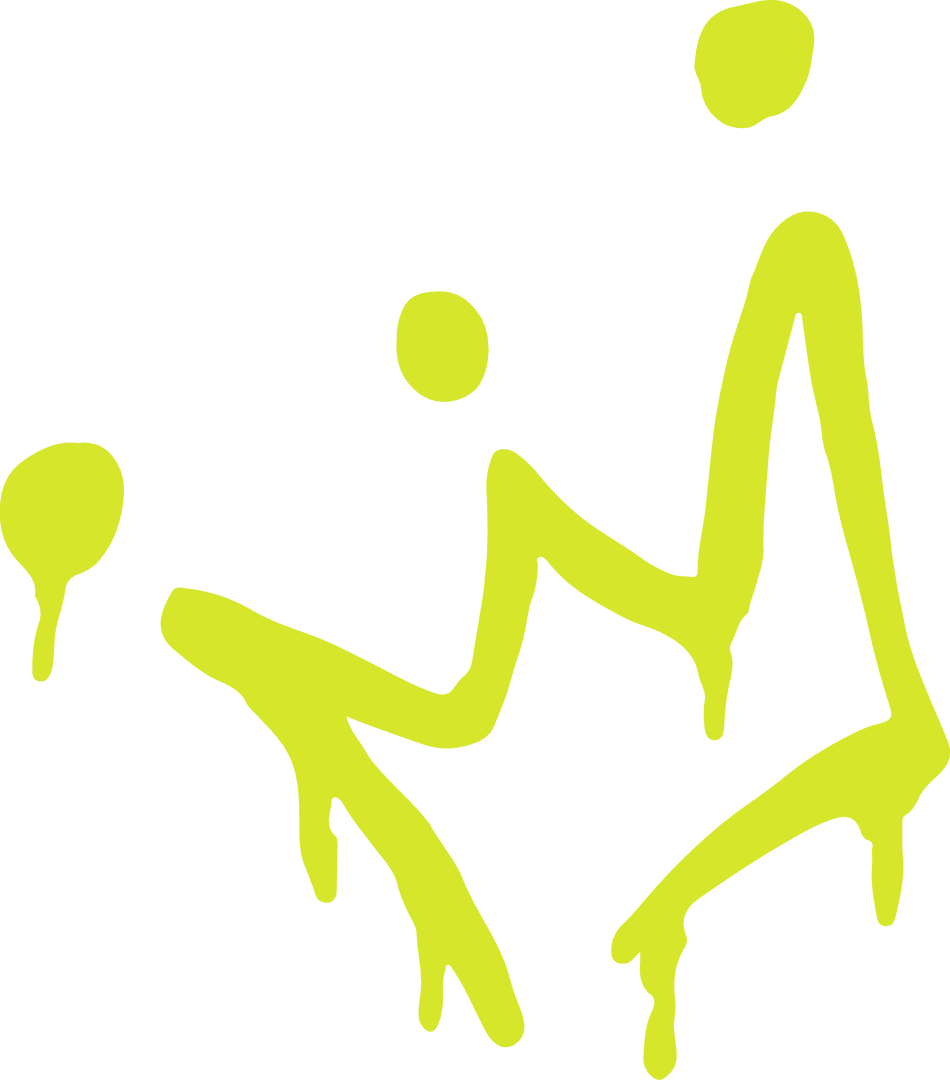 Abstract Dripping Lime Green Star Shapes on Transparent Background