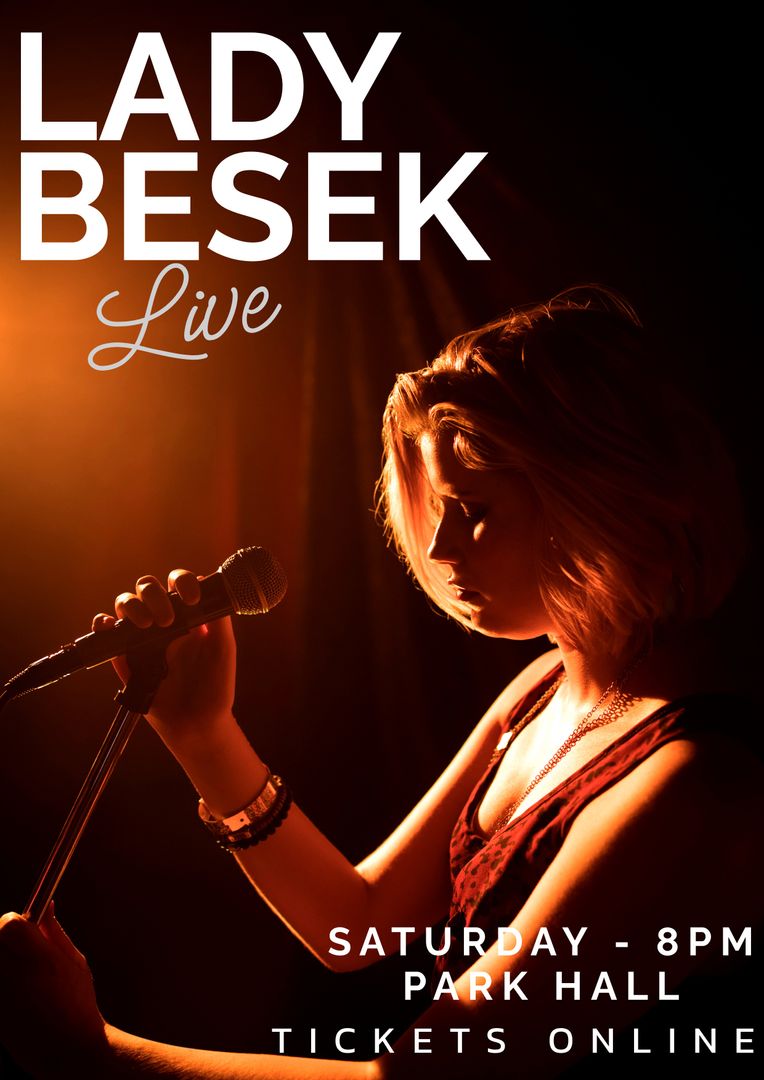 Woman Singing Live Concert Performance Poster - Download Free Stock Templates Pikwizard.com