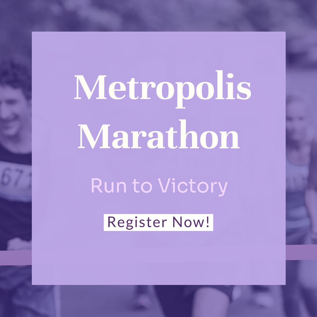 Metropolis Marathon Poster with Smiling Runners and Registration Call - Download Free Stock Templates Pikwizard.com