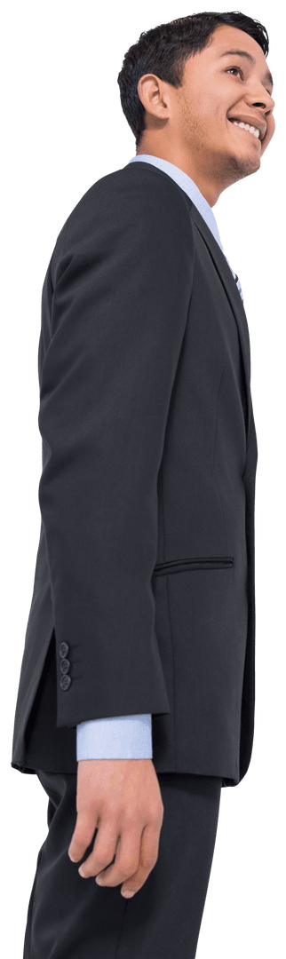 Happy Business Professional in Suit Smiling on Transparent Background