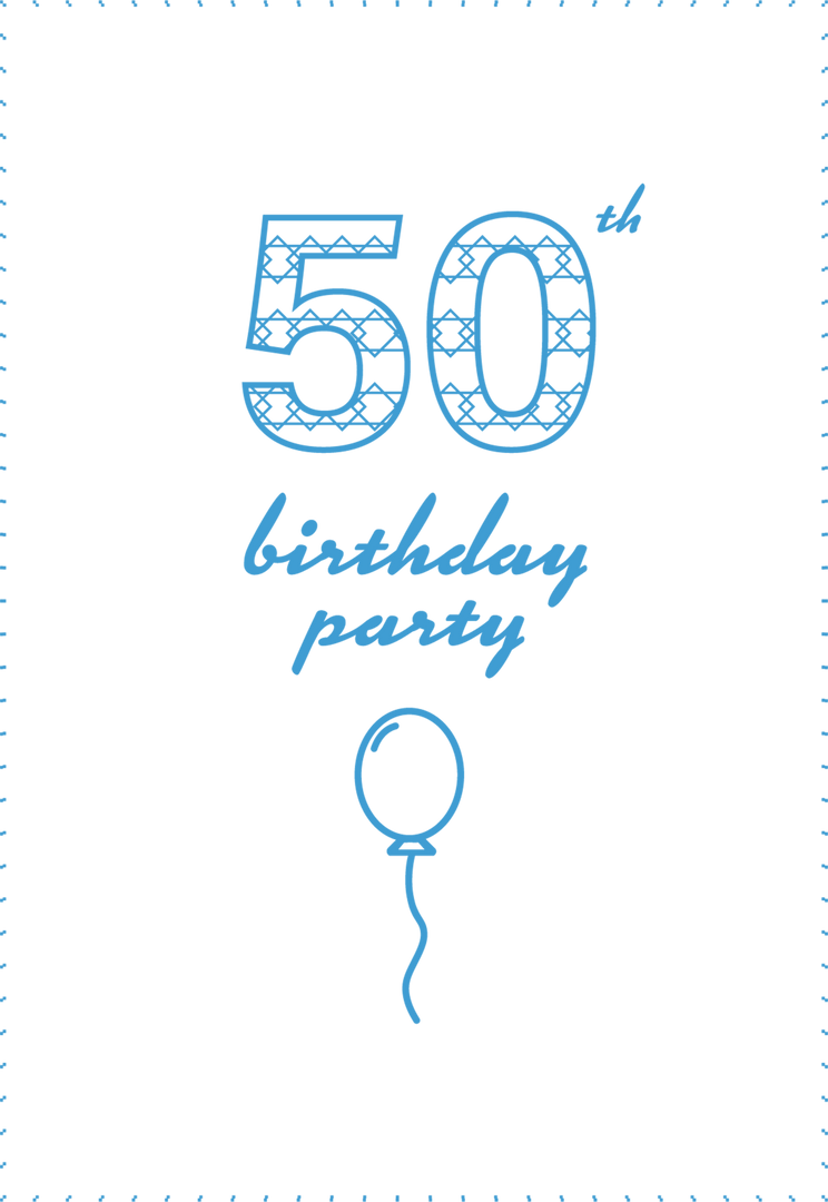 Transparent 50th Birthday Party Celebration Design with Balloon - Download Free Stock Images Pikwizard.com