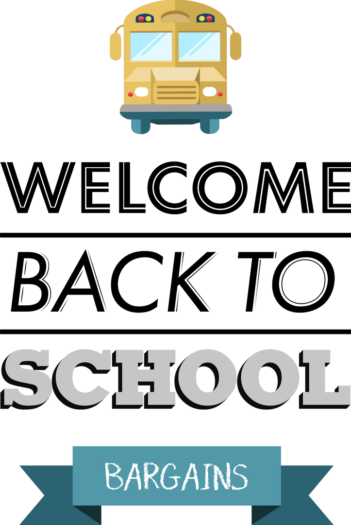 Welcome Back to School Bargains Transparent Illustration