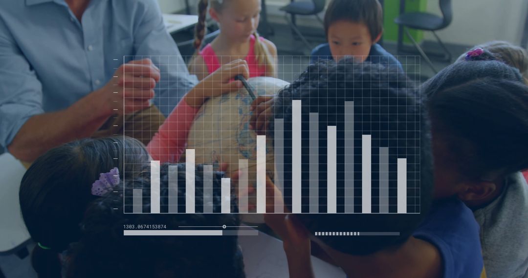 Statistics and Digital Graphs Over Students Examining Globe