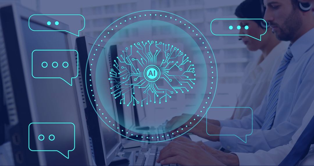 AI-Assisted Workforce with Digital Data Visualization