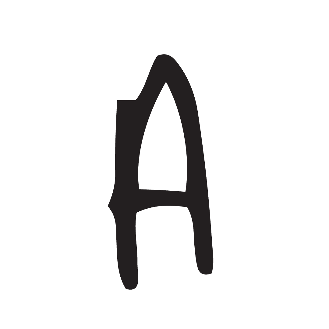 Stylish Handwritten Letter A on Transparent Background
