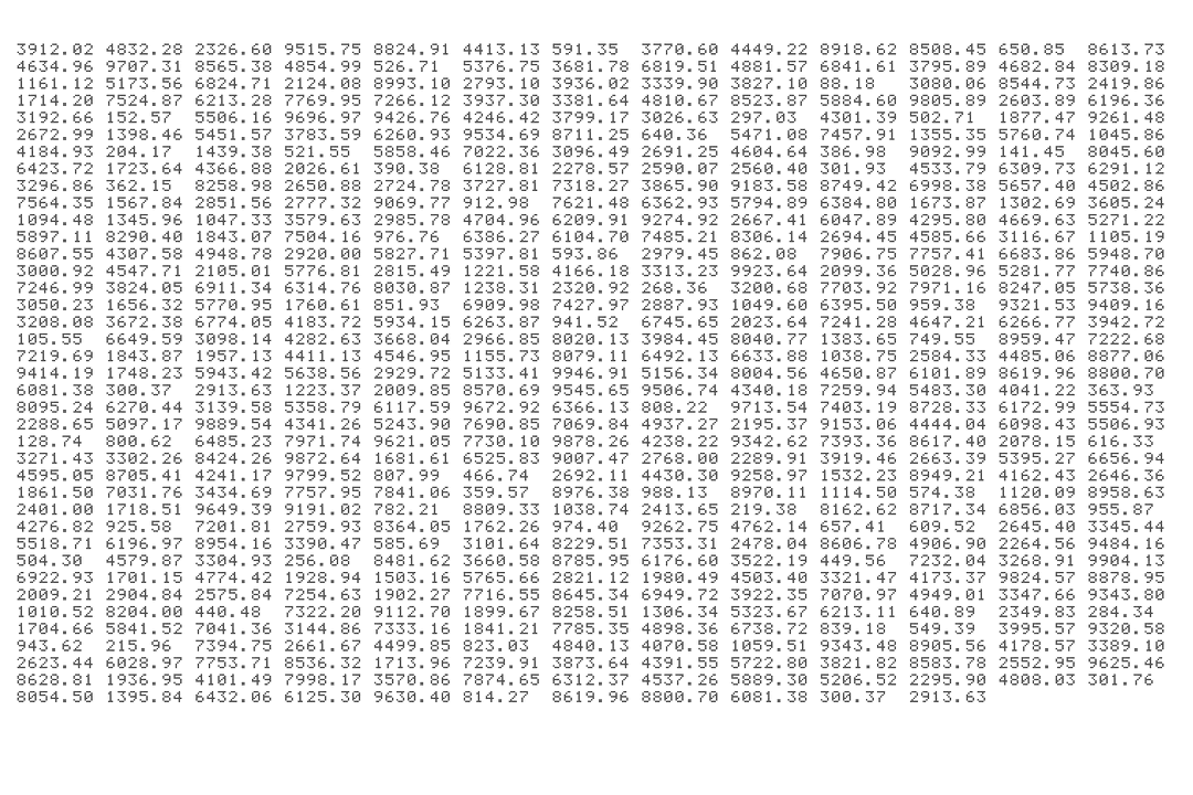 Digital Columns of Abstract Numbers on Transparent Background