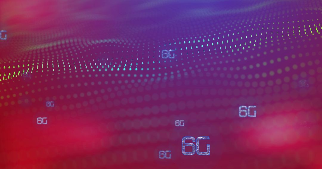 Futuristic 6G Network Concept with Vibrant Digital Waves