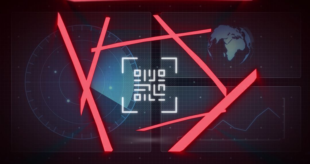 Futuristic QR Code Scanning with Digital Infographic Projection