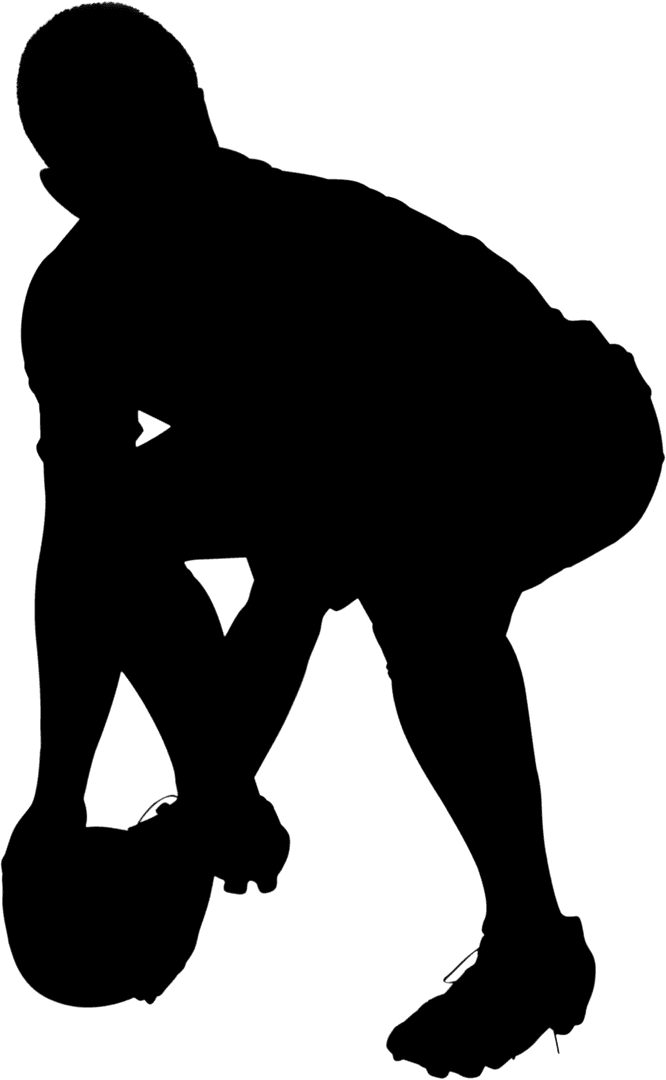 Transparent Rugby Player Picking Up Ball Silhouette