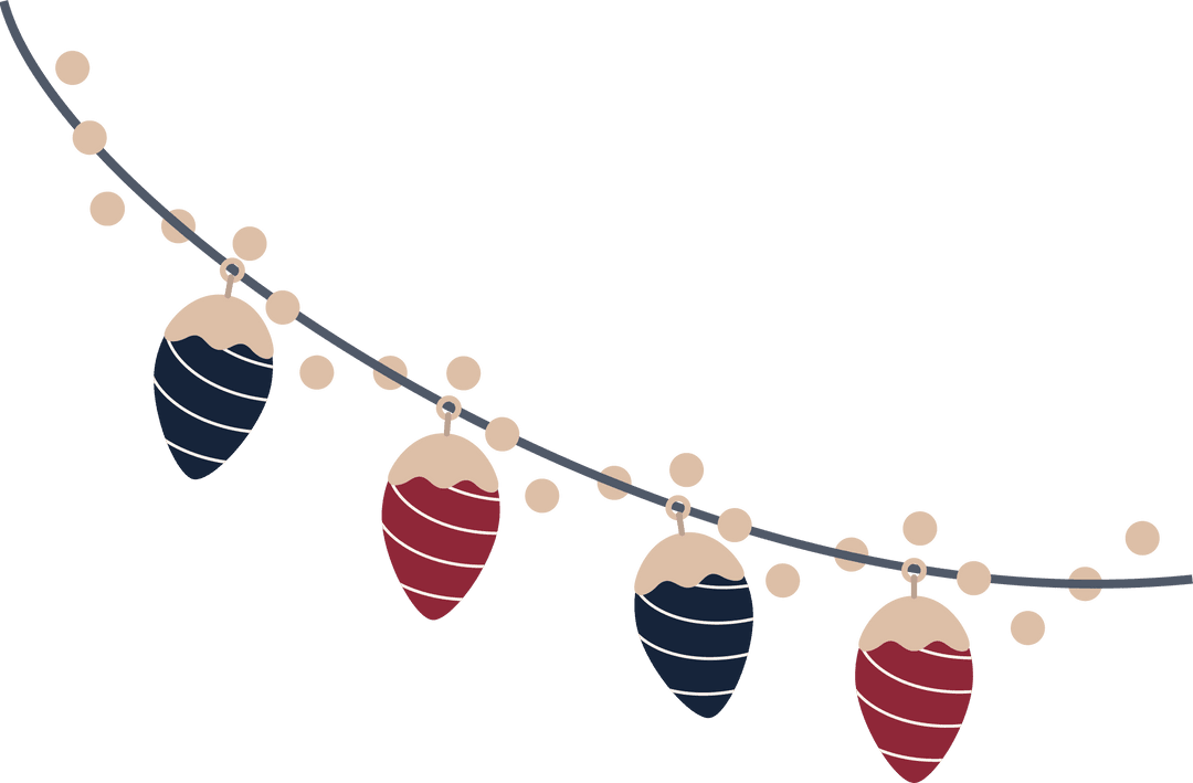 Transparent Minimalist Garland With Pinecone Ornaments