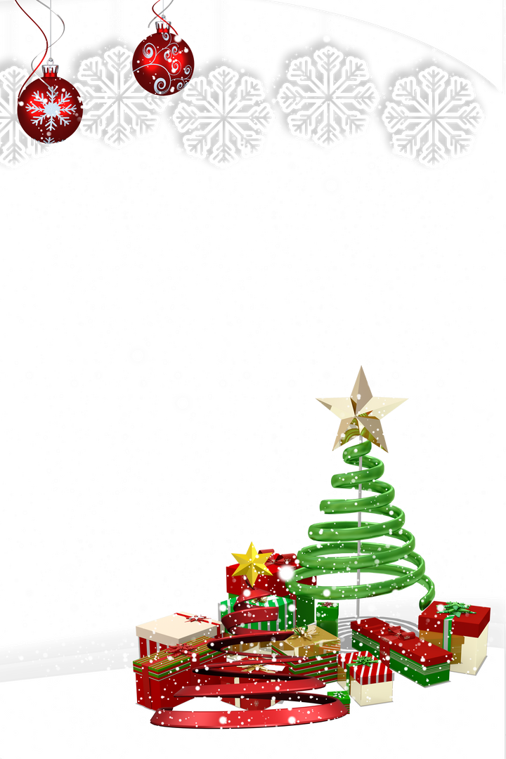 Transparent Christmas Frame with Tree and Snowflakes Decorations - Download Free Stock Images Pikwizard.com