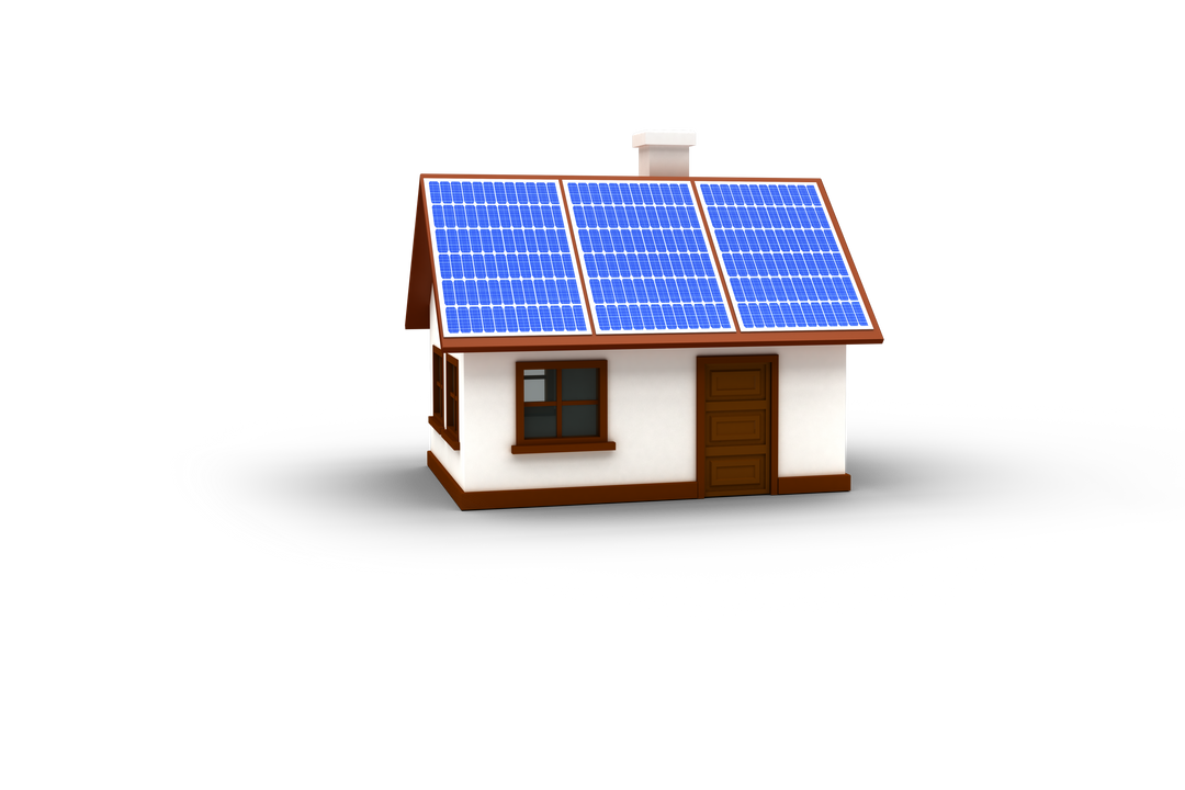 Transparent 3D House with Solar Panels on Roof - Download Free Stock Images Pikwizard.com