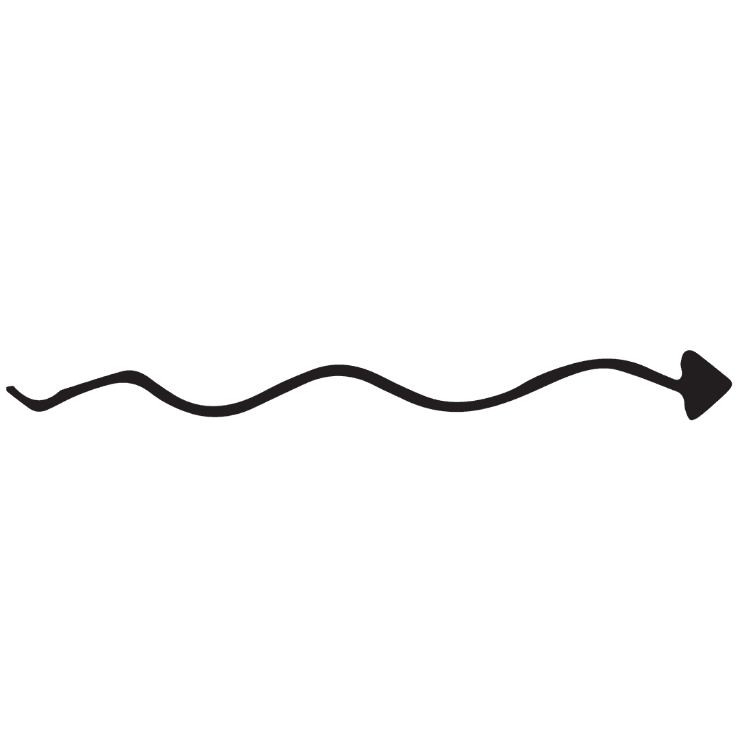 Curved Black Arrow PNG on Transparent Background