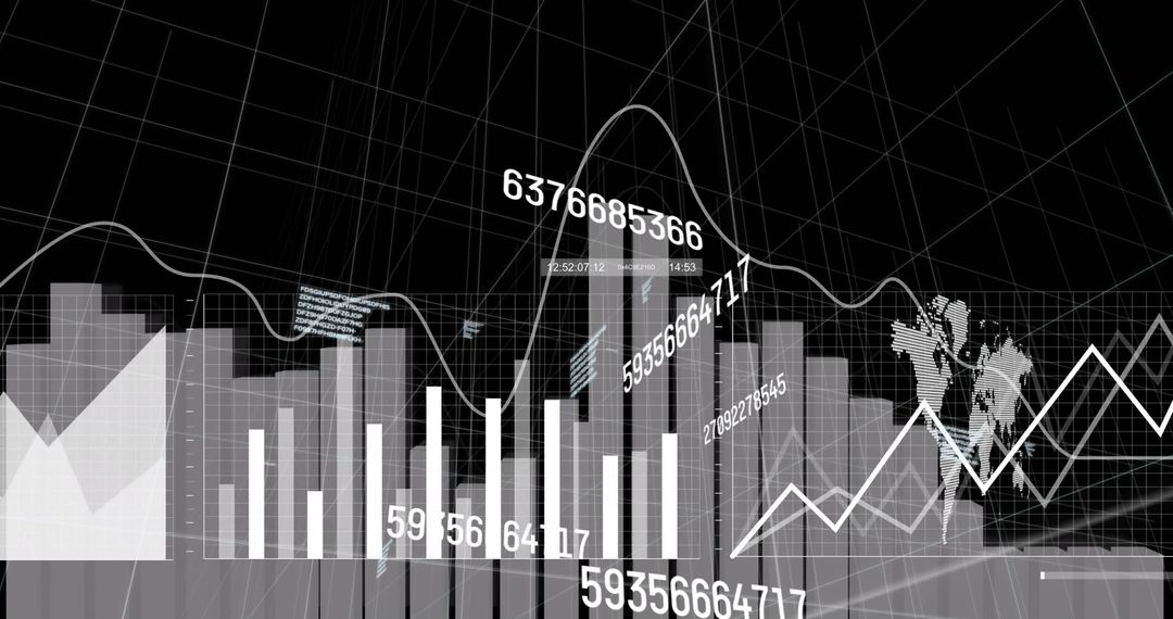 Abstract Display of Financial Graphs and Data Visualization