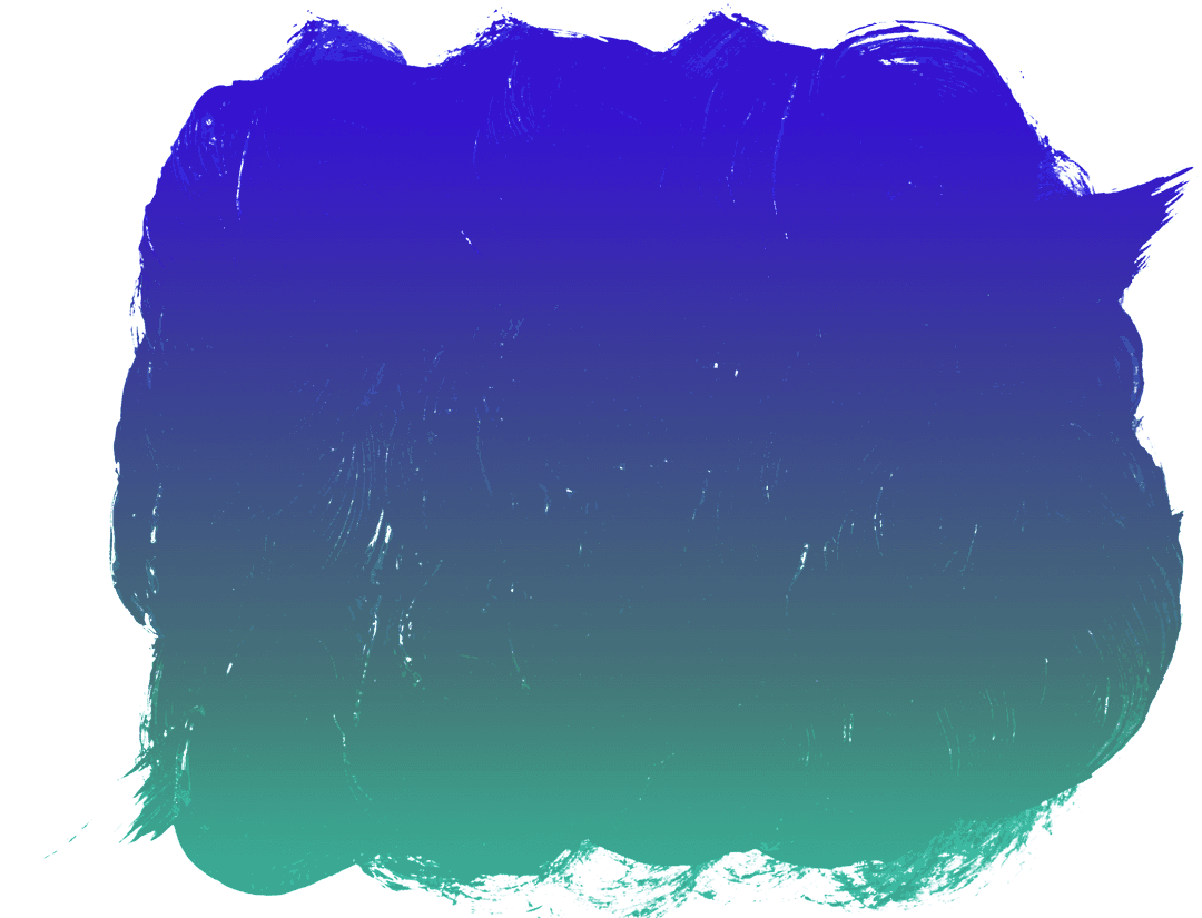 Colorful Blue and Green Abstract Shape on Transparent Background