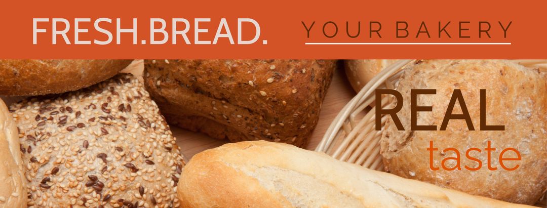 Artisanal Fresh Bread Display with Bakery Advertisement - Download Free Stock Templates Pikwizard.com