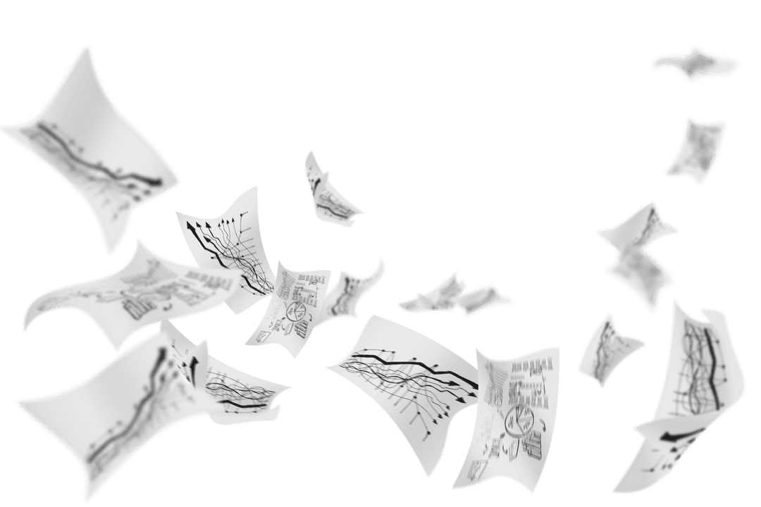 Digital Schematics Floating on Transparent Background