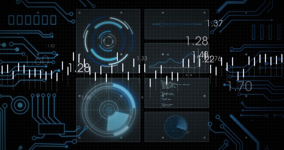 Cutting-edge Digital Interface with Circuit Board Elements
