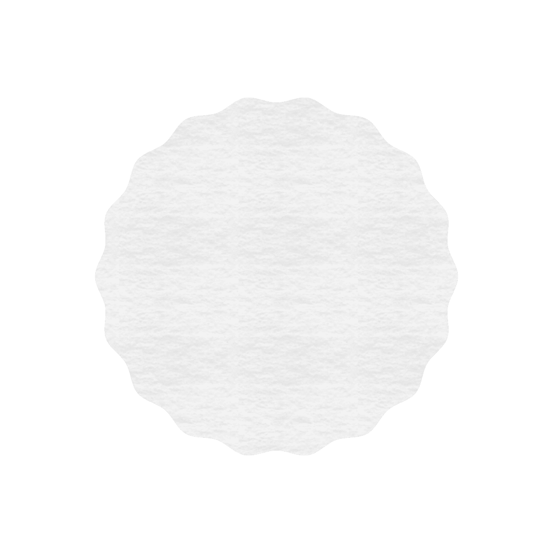 Grey Circular Illustration with Scalloped Edge Transparent Background