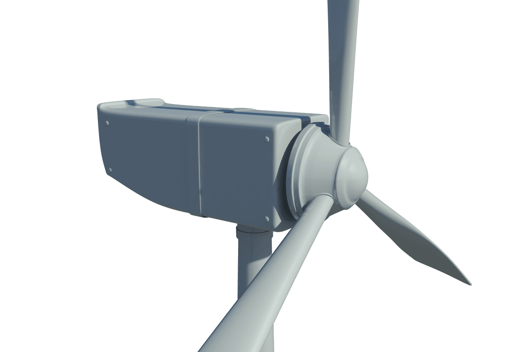 Transparent Wind Turbine Render with Positive Energy Focus