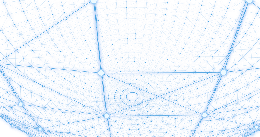 Abstract Blue Geometric Mesh on Transparent Background Vector