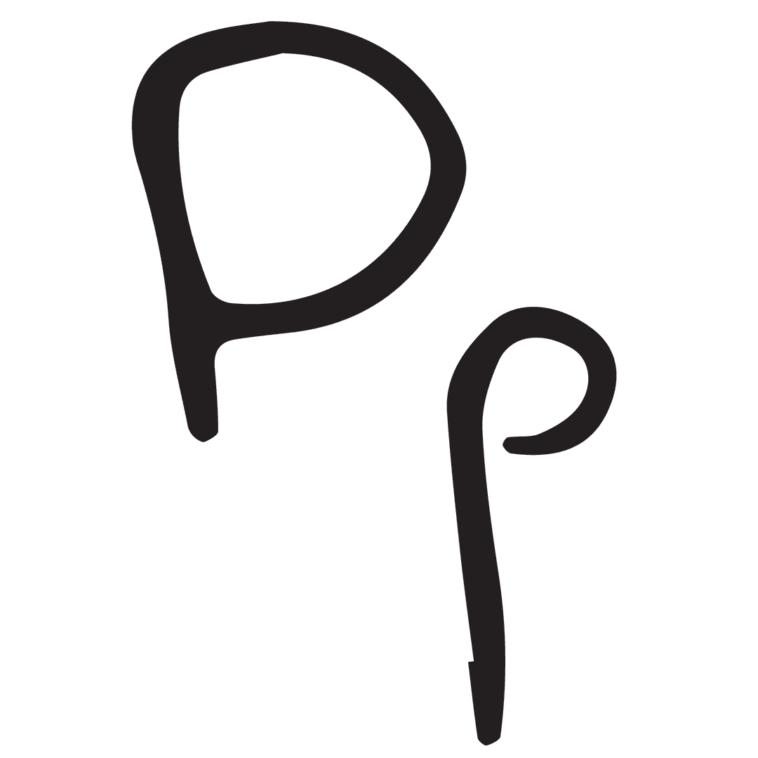 Creative Transparent Alphabet P Letters Design