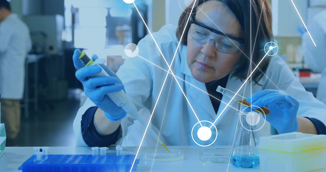 Connected Scientist in High-Tech Laboratory