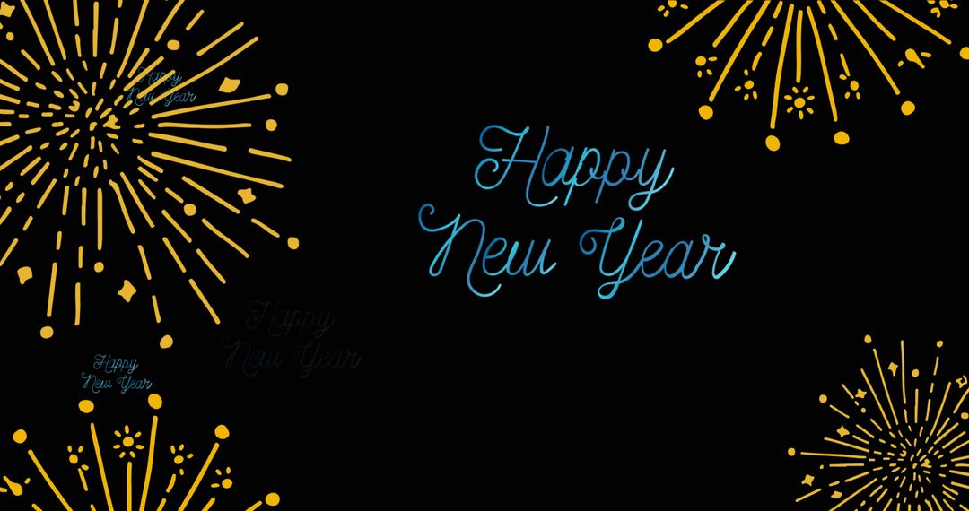 Festive New Year Fireworks with Greeting Text