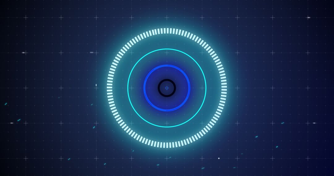 Futuristic Blue Scanning Scope on Digital Grid Interface