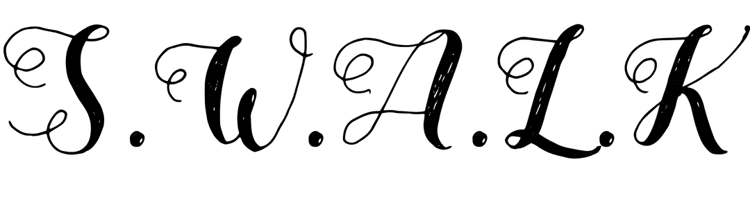 Black SWALK Letters on Transparent Background Art