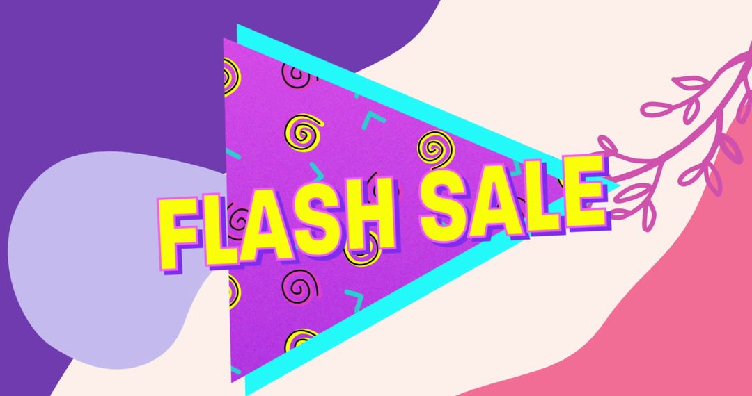 Colorful Flash Sale Marketing Design with Geometric Elements