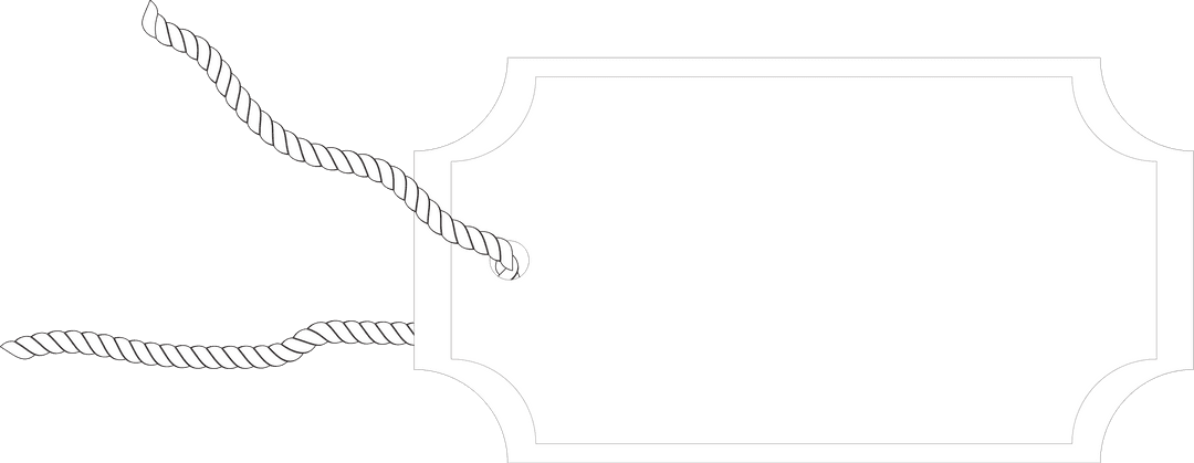Blank White Name Tag with Rope on Transparent Background