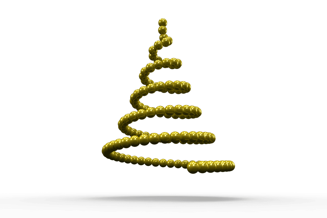 Yellow Beaded Spiral Design Vector with Transparent Background