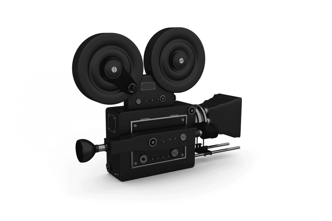 Vintage Black Film Camera Transparent PNG for Filmmaker Projects