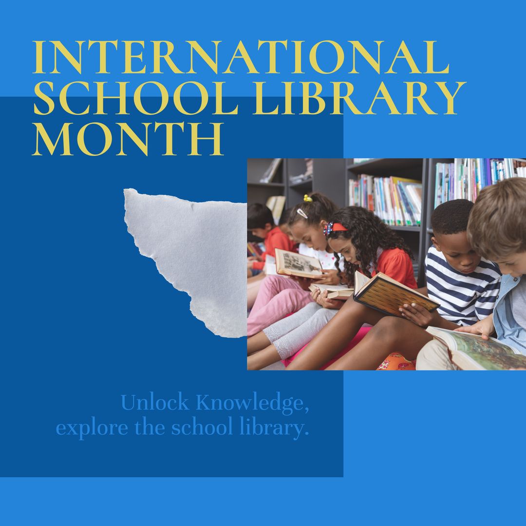 Celebrating International School Library Month with Diverse Group of Young Readers