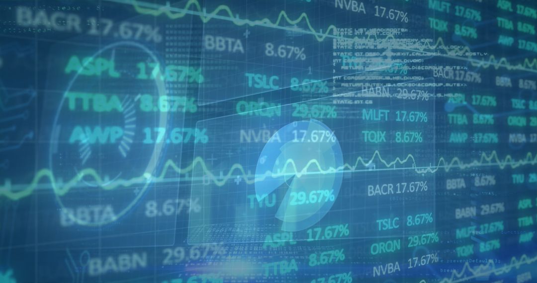 Stock Market Data with Digital Interface Background