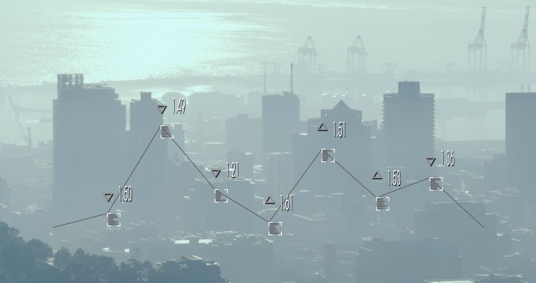 Futuristic Urban Growth Concept with Cityscapes and Data Visualization