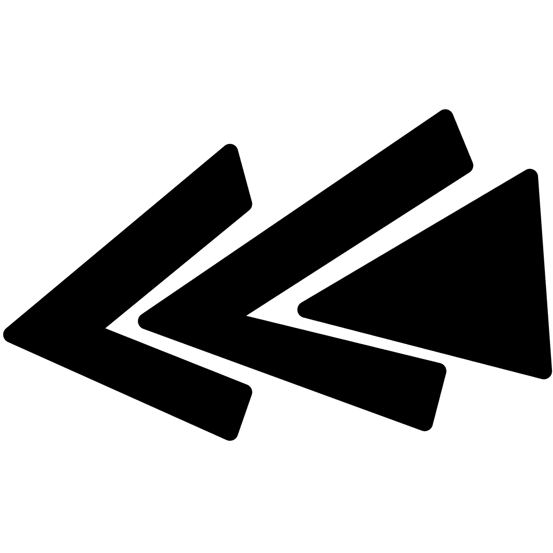 Black Left Arrow on Transparent Background for Direction Graphics