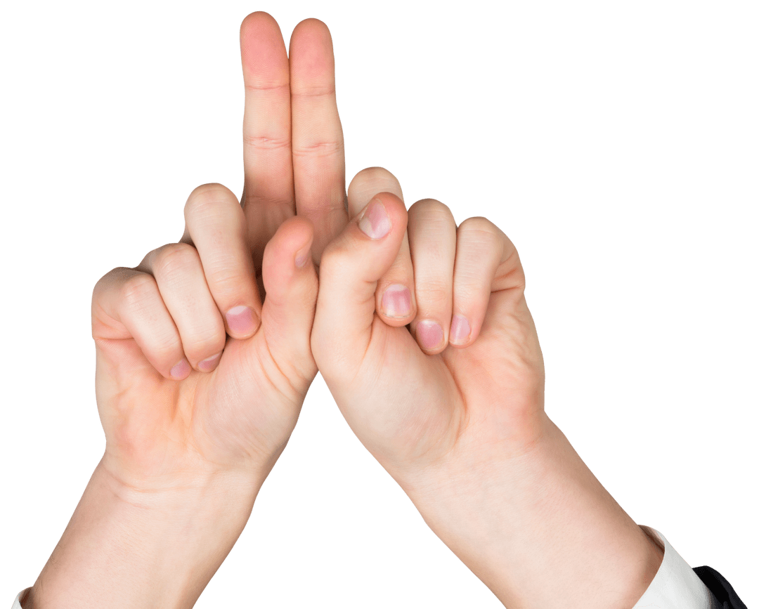 Hands Pointing Upward Isolated on Transparent Background