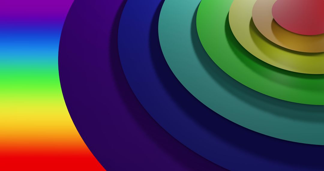 Vibrant Layered Circles Overlapping on Rainbow Background - Free Images, Stock Photos and Pictures on Pikwizard.com