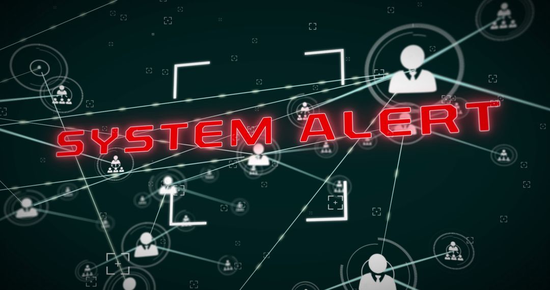 High-Tech System Alert Over Connected Network Illustration