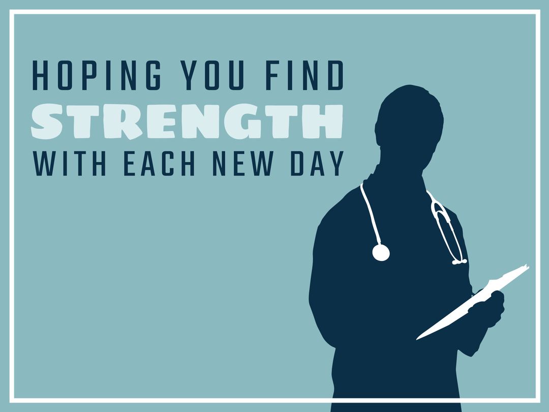 Silhouette Doctor with Inspirational Quote for Recovery