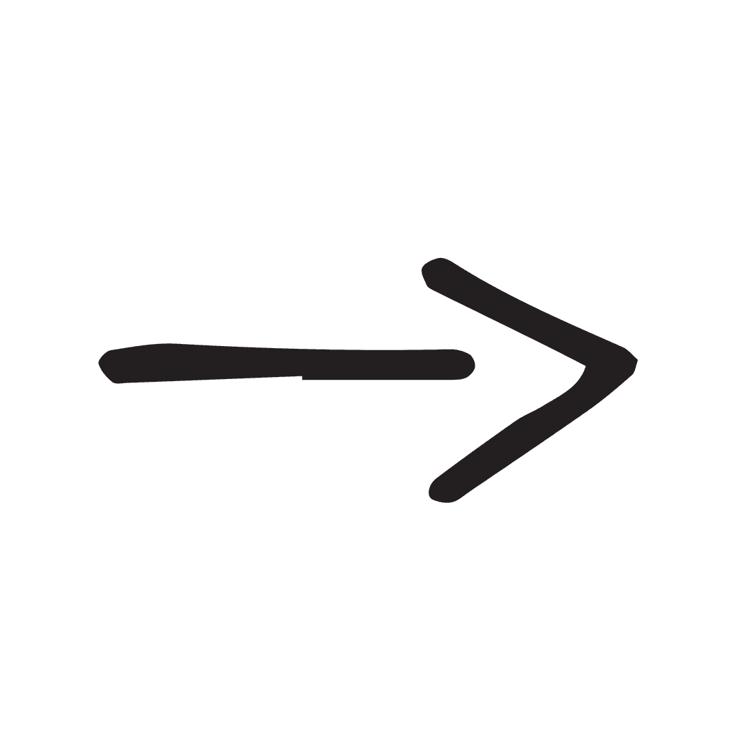 Hand-Drawn Black Arrow on Transparent Background for Directional Guidance