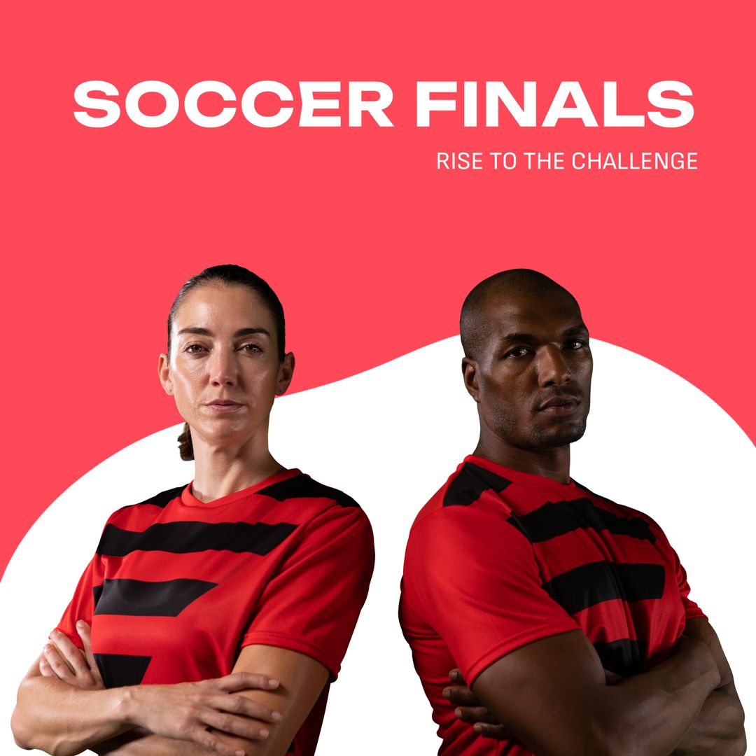 diverse soccer players in red jerseys emphasize unity - Download Free Stock Images Pikwizard.com