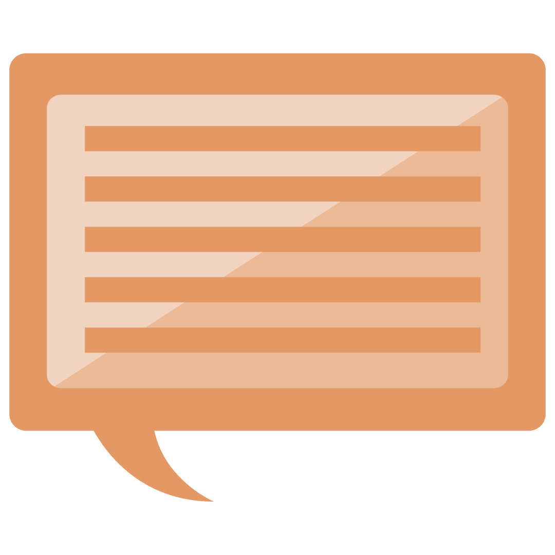 Transparent Speech Bubble Icon with Horizontal Lines