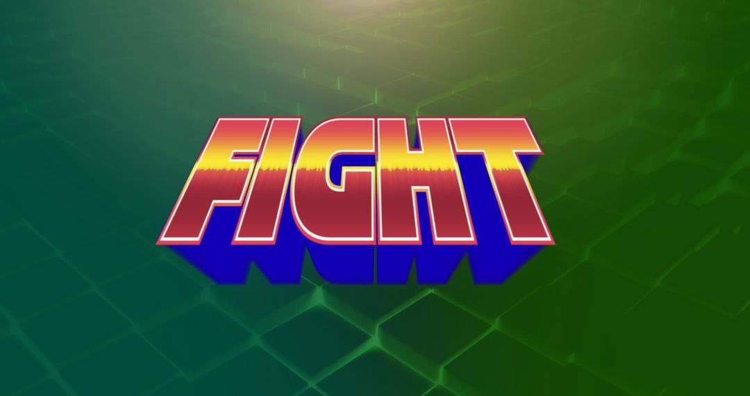 Bold 'Fight' Text with Modern Graphic Background Design