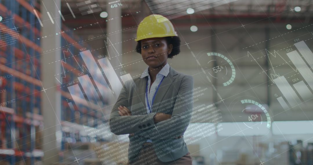 Confident Warehouse Manager Analyzing Digital Data for Logistics Optimization